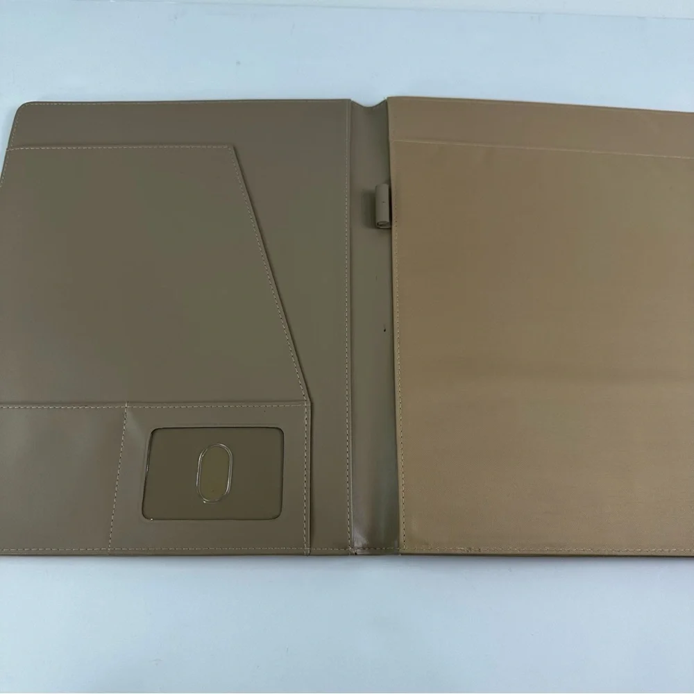 Buxton Camel Snakeskin Pattern Padfolio with Pockets, ID Slot, Pen Holder